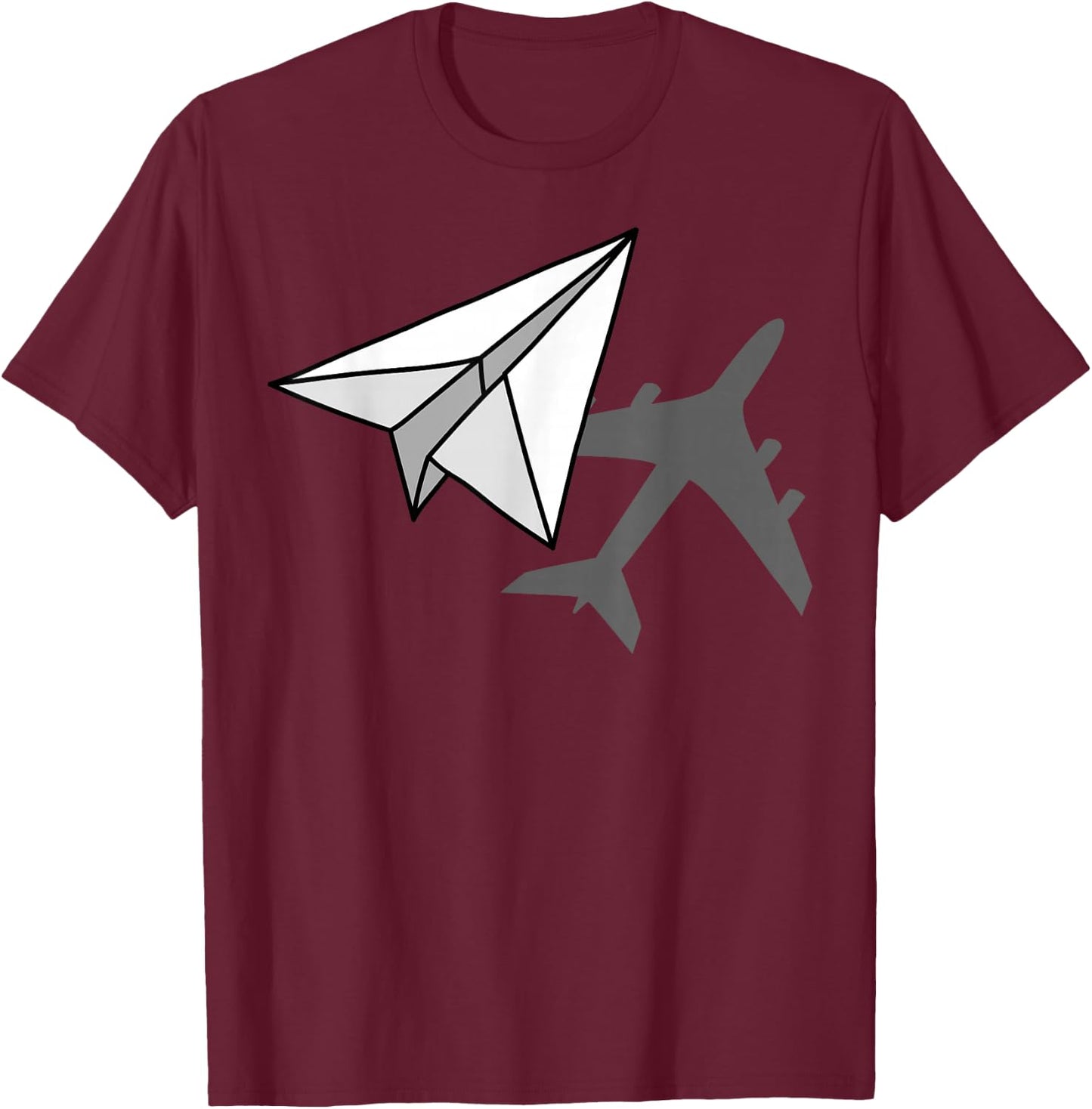 Pilot Paper Airplane Aviator Airman Airwoman Flying Plane T-Shirt - T-Shirt | Maroon