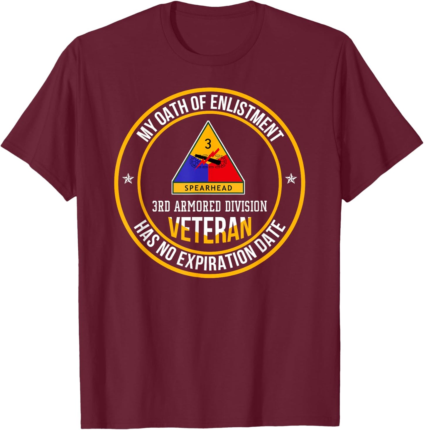 3rd Armored Division Veteran My Oath Of Enlistment Christmas T-Shirt - T-Shirt | Maroon