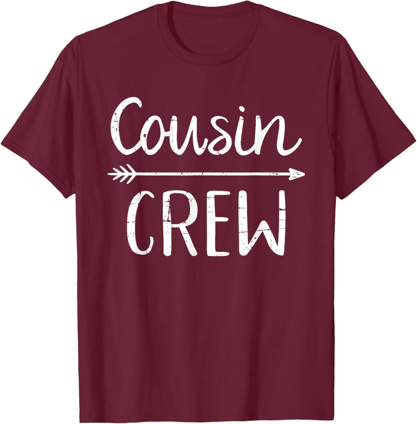 Black Cousin Crew : Classic Fit, , Short Sleeve, Letter Print - Adult Polyester/Cotton T-Shirt - T-Shirt | Maroon