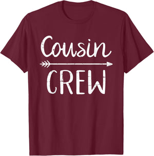 Black Cousin Crew : Classic Fit, , Short Sleeve, Letter Print - Adult Polyester/Cotton T-Shirt - T-Shirt | Maroon