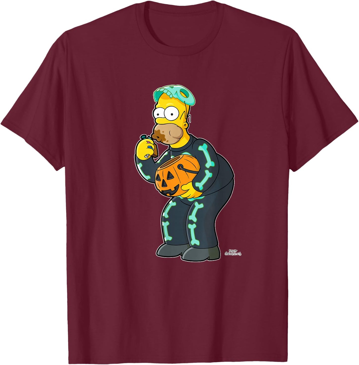 The Simpsons Homer Candy Feast Treehouse of Horror Halloween T-Shirt - T-Shirt | Maroon