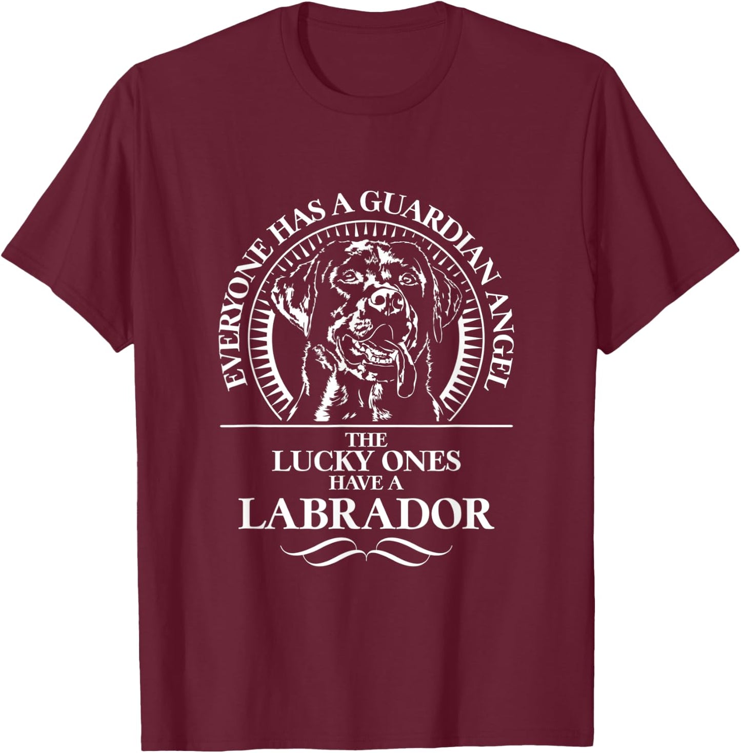 Proud Labrador Guardian Angel dog saying lab mom dog T-Shirt - T-Shirt | Maroon
