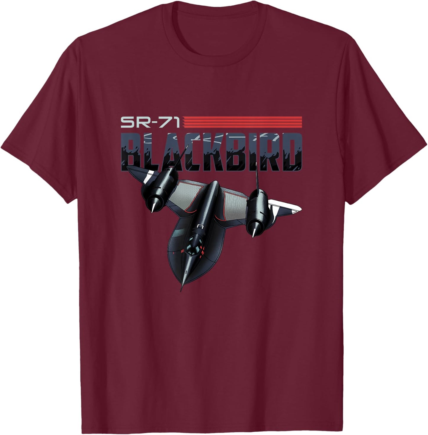 USA Military Warbird Airplane Blackbird Spy Plane T-Shirt - T-Shirt | Maroon