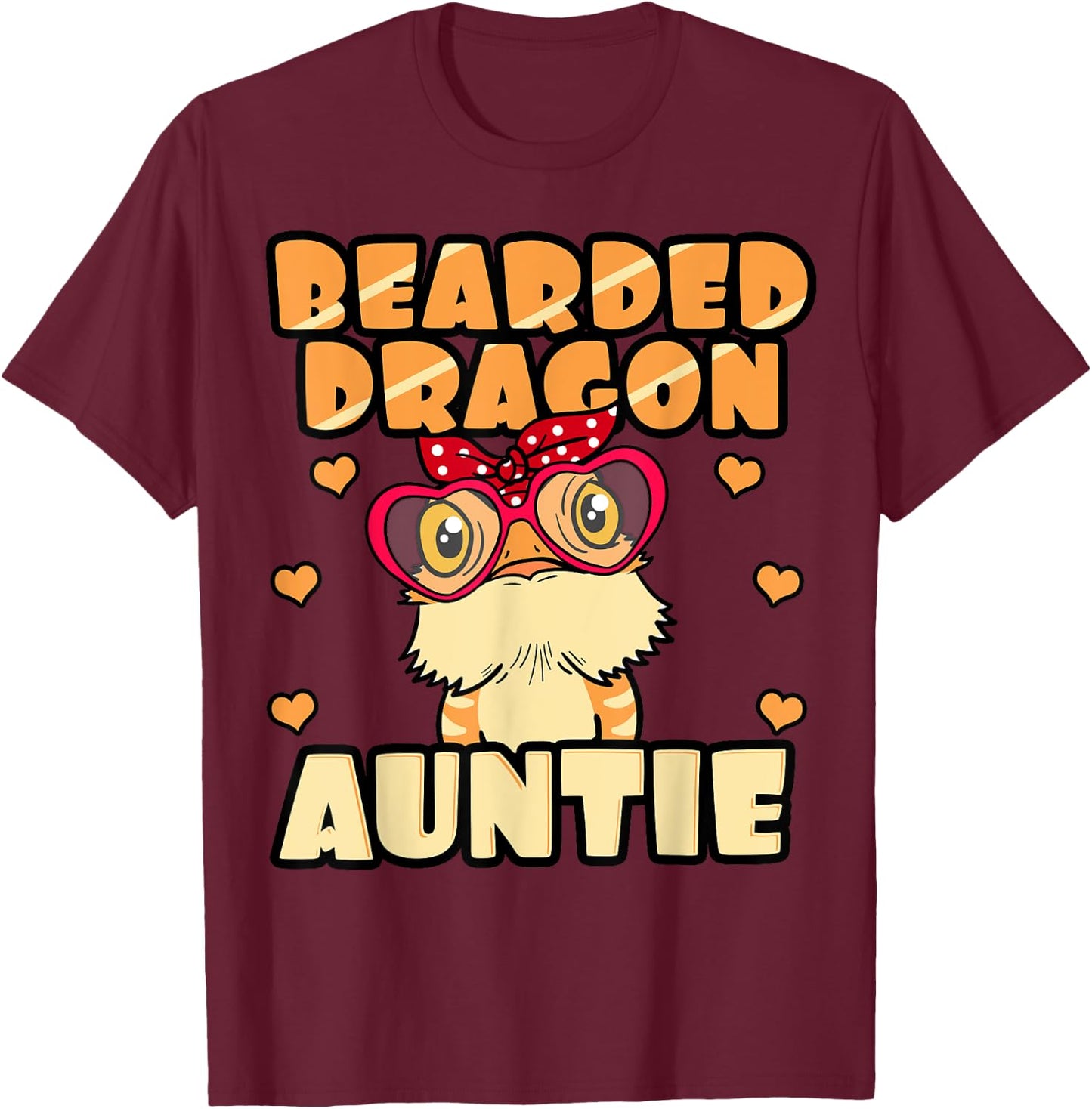 Bearded Dragon Auntie Lover Pogona Pet Lizard Owner Aunt T-Shirt - T-Shirt | Maroon