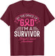 By The Grace God Pink Ribbon Support Beast Cancer Survivor T-Shirt - T-Shirt | Maroon