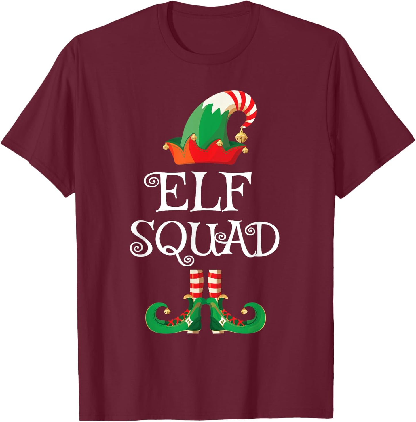 Elf Squad Shirt Funny Family Matching Christmas T-Shirt - T-Shirt | Maroon