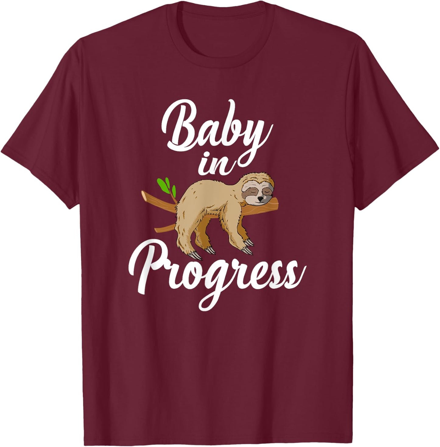 Baby in Progress Shirt Nature sleeping Choloepus toed T-Shirt - T-Shirt | Maroon