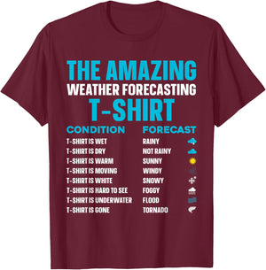 Cool Weather Forecasting Art Women Cloud Meteorology T-Shirt - T-Shirt | Maroon