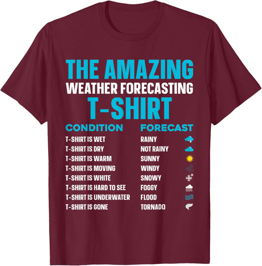 Cool Weather Forecasting Art Women Cloud Meteorology T-Shirt - T-Shirt | Maroon
