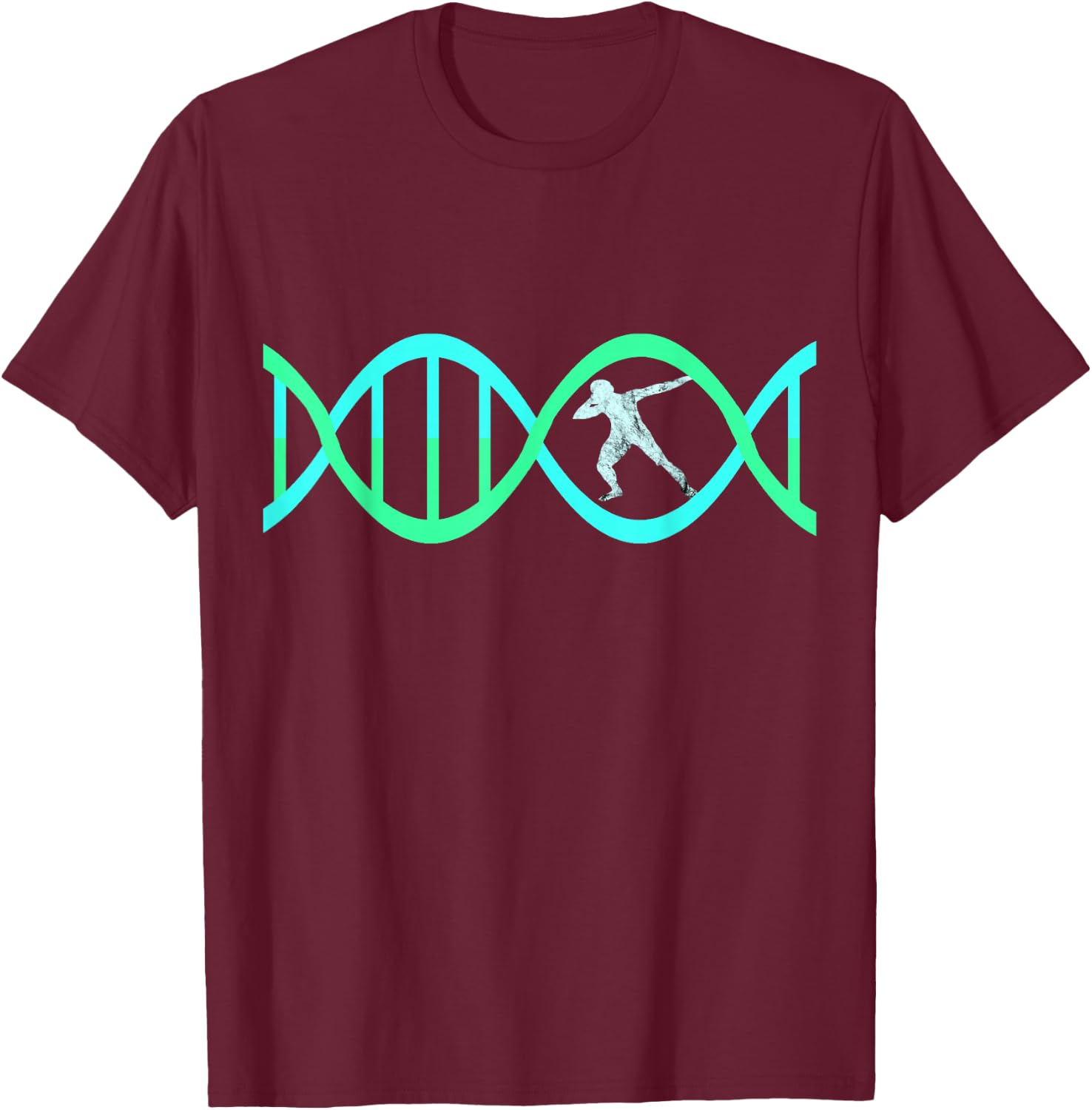 Shot Put Thrower DNA Throwing Genetic Track And Field T-Shirt - T-Shirt | Maroon