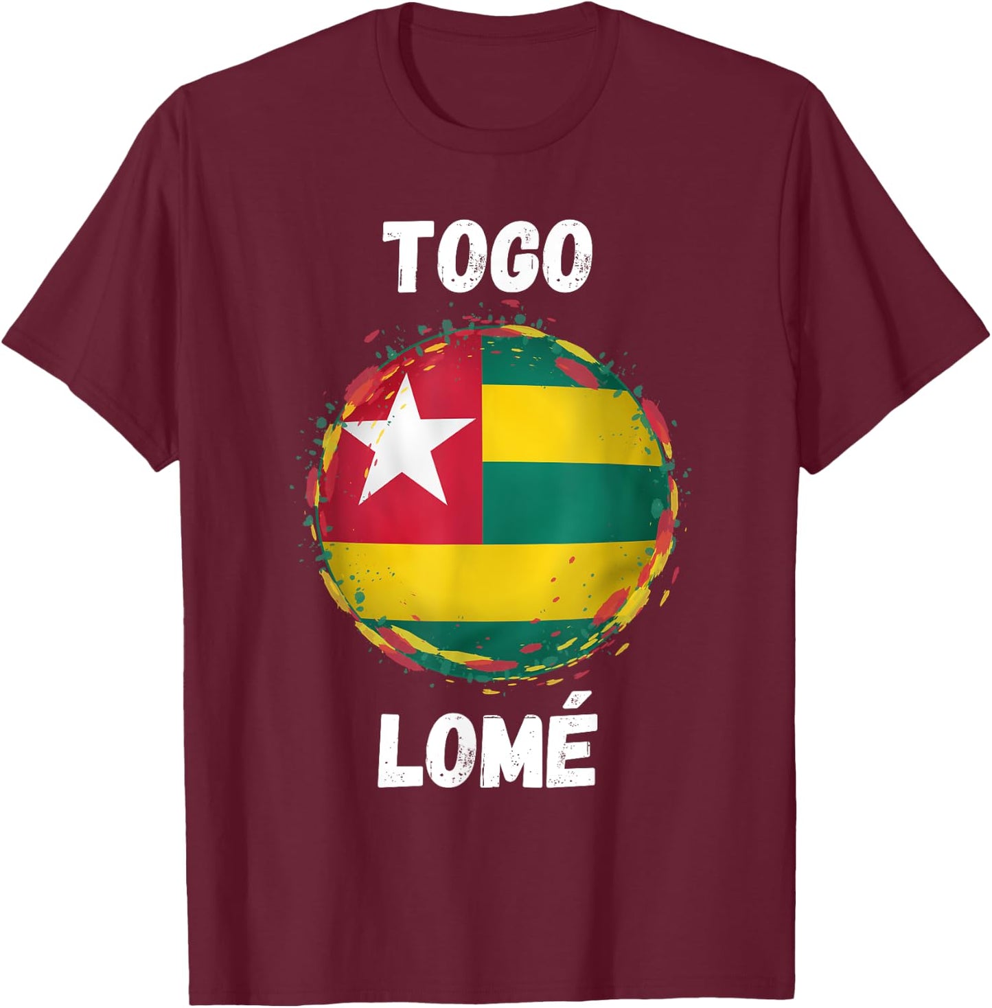Lome Togo Retro Vintage Togolese Flag Souvenirs T-Shirt - T-Shirt | Maroon
