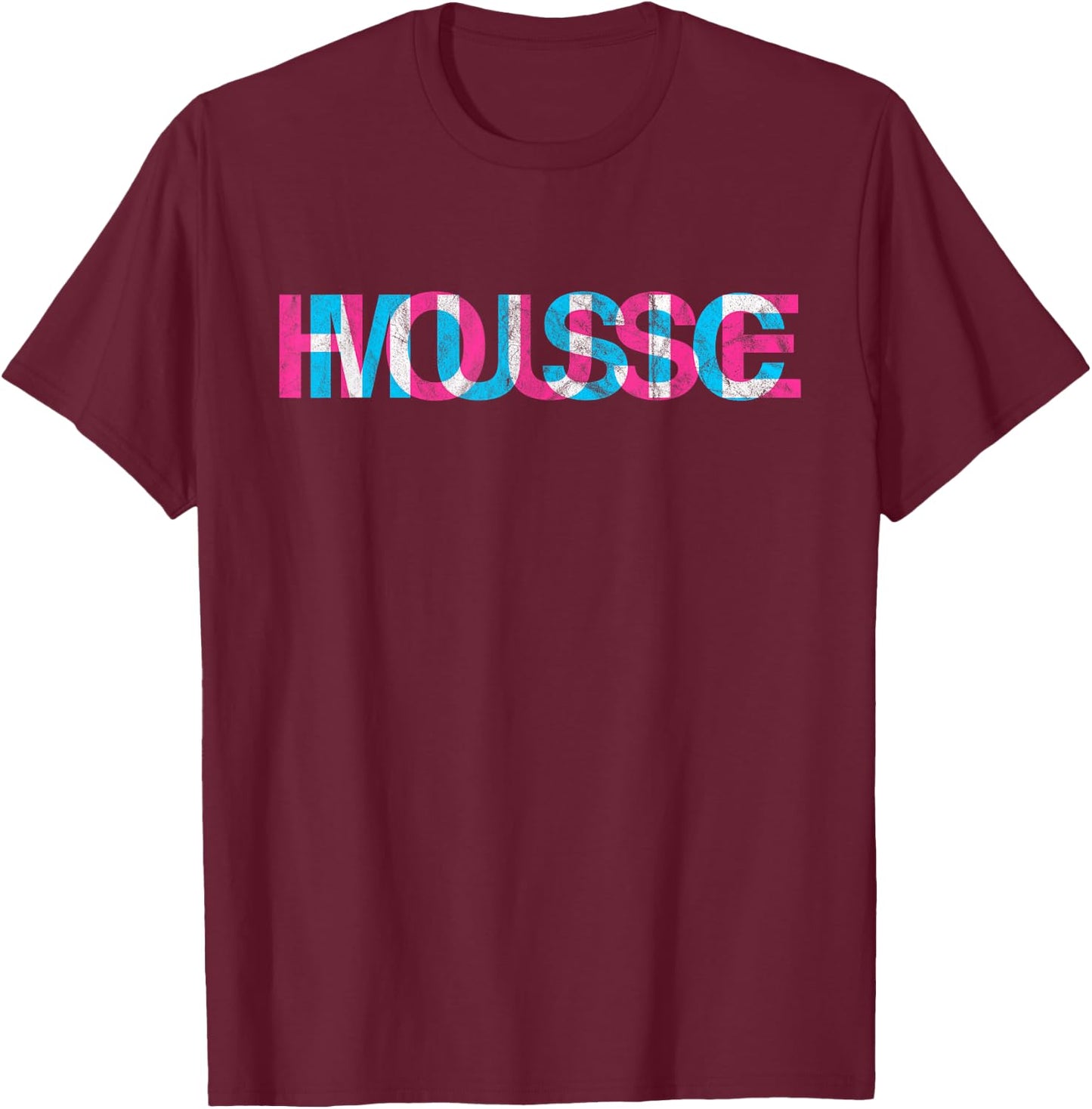 House Music Glitch Optical Illusion - EDM Rave DJ Distressed T-Shirt - T-Shirt | Maroon