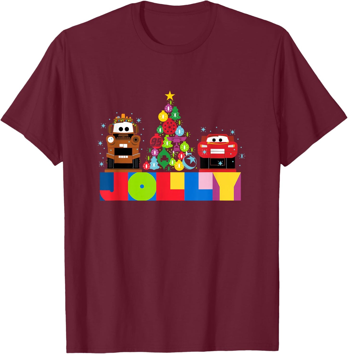 Disney and Pixar's Cars Mater and McQueen Jolly Holiday T-Shirt - T-Shirt | Maroon