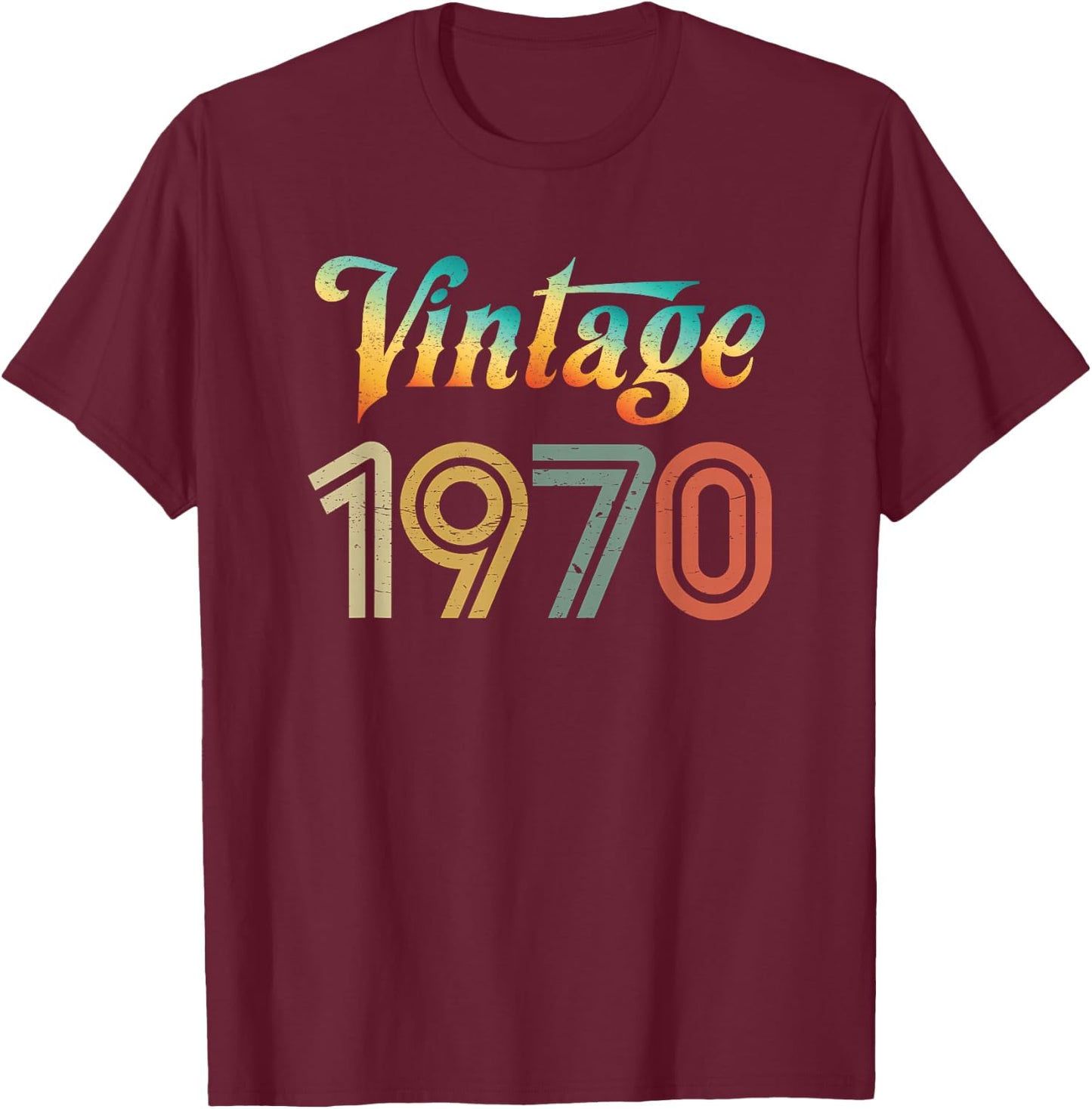 Retro Vintage 1970 Best Birth Year Original Genuine Classic T-Shirt - T-Shirt | Maroon