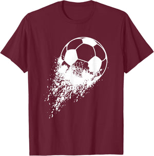Soccer Player Sports Vintage Men Boys Soccer Ball T-Shirt - T-Shirt | Maroon