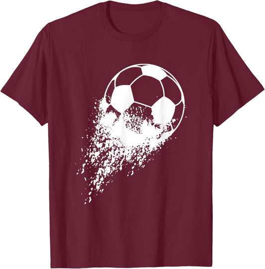 Soccer Player Sports Vintage Men Boys Soccer Ball T-Shirt - T-Shirt | Maroon