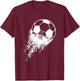 Soccer Player Sports Vintage Men Boys Soccer Ball T-Shirt - T-Shirt | Maroon