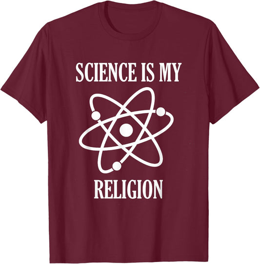 Science is my Religion T-Shirt - T-Shirt | Maroon