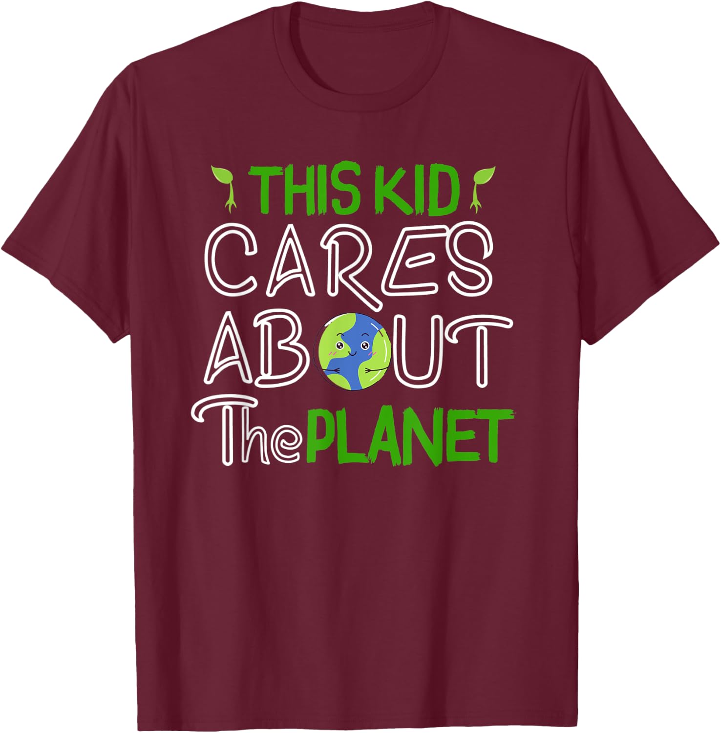 This Kid Cares About the Planet Day Environment T-Shirt - T-Shirt | Maroon