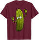 Funny Pickle Designs Women Cucumber Dancing Food T-Shirt - T-Shirt | Maroon