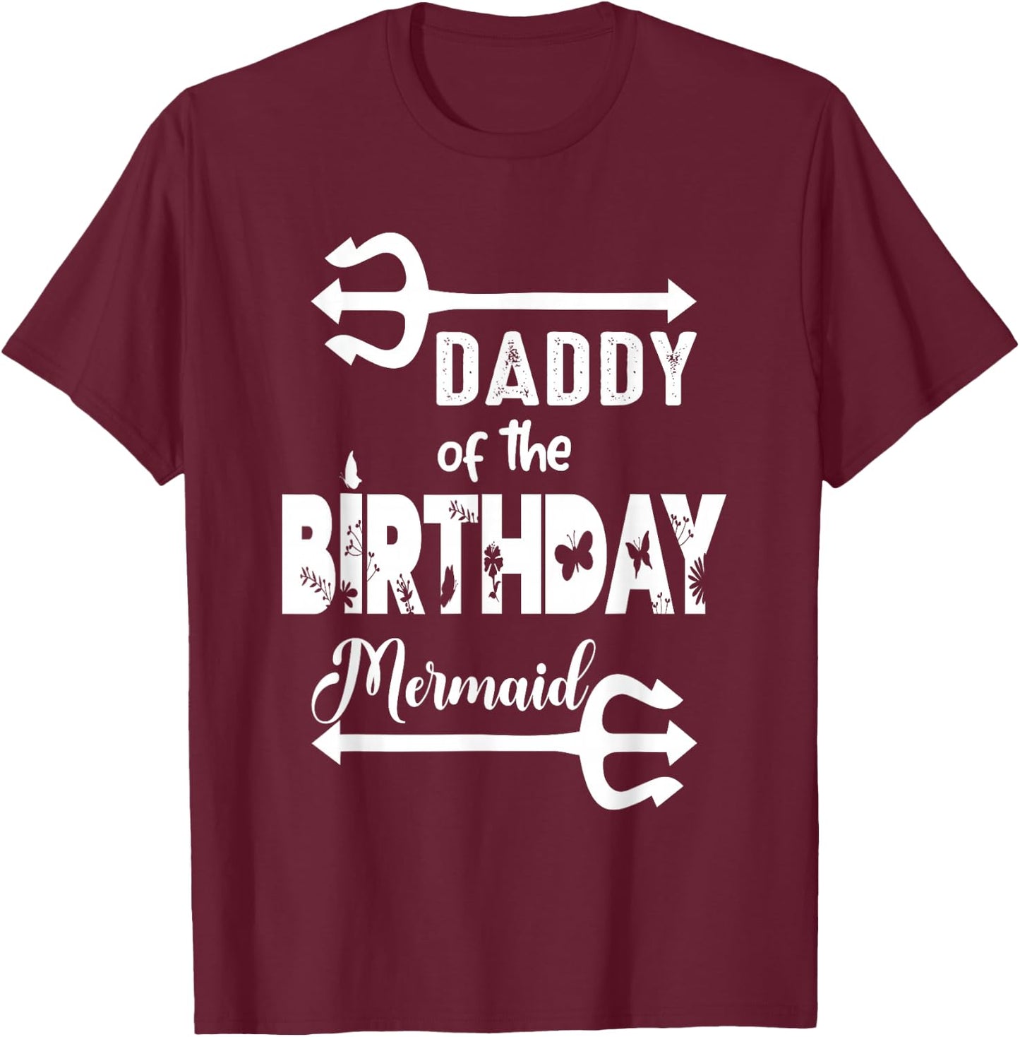 Mermaid Security Merdad Mermen Mermaid Birthday Theme T-Shirt - T-Shirt | Maroon