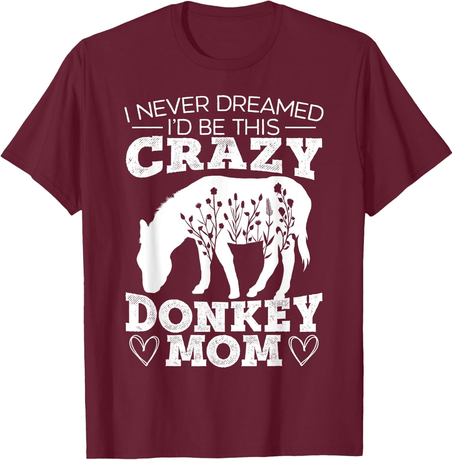 Mom Donkey Lover Horse Animal Donkey Mom T-Shirt - T-Shirt | Maroon