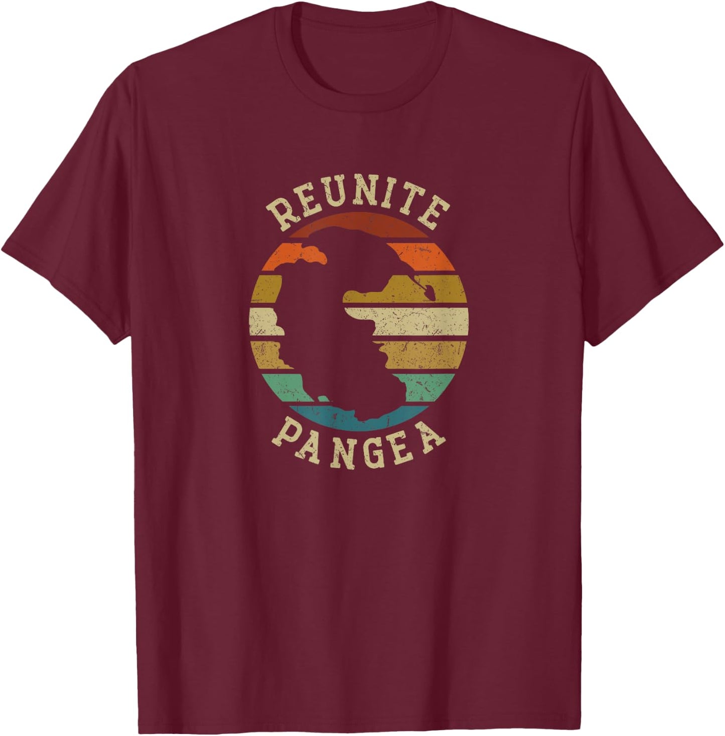 Reunite Pangea - Funny Humor T-Shirt - T-Shirt | Maroon