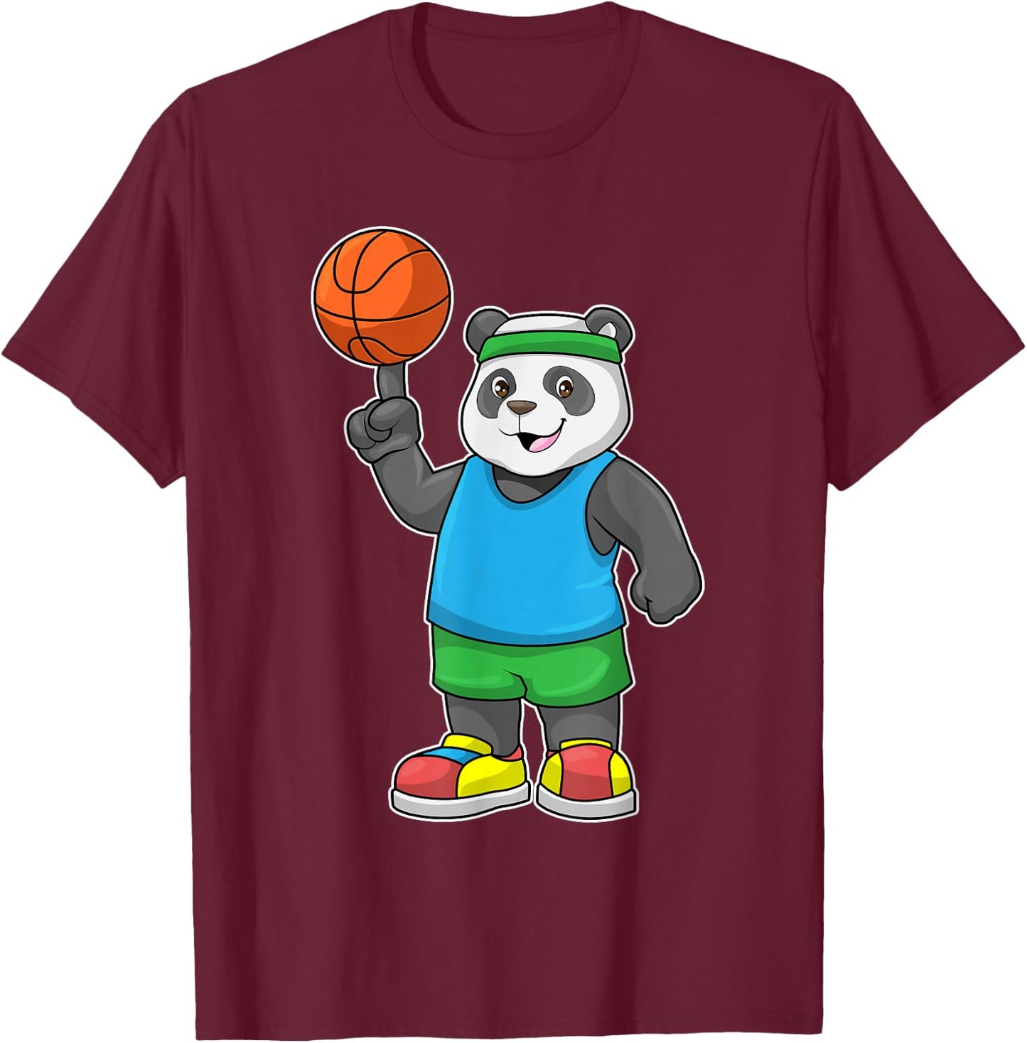 Panda Basketball T-Shirt - T-Shirt | Maroon