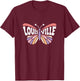 Louisville, Kentucky Butterfly - Pastel City Name Word Art T-Shirt - T-Shirt | Maroon