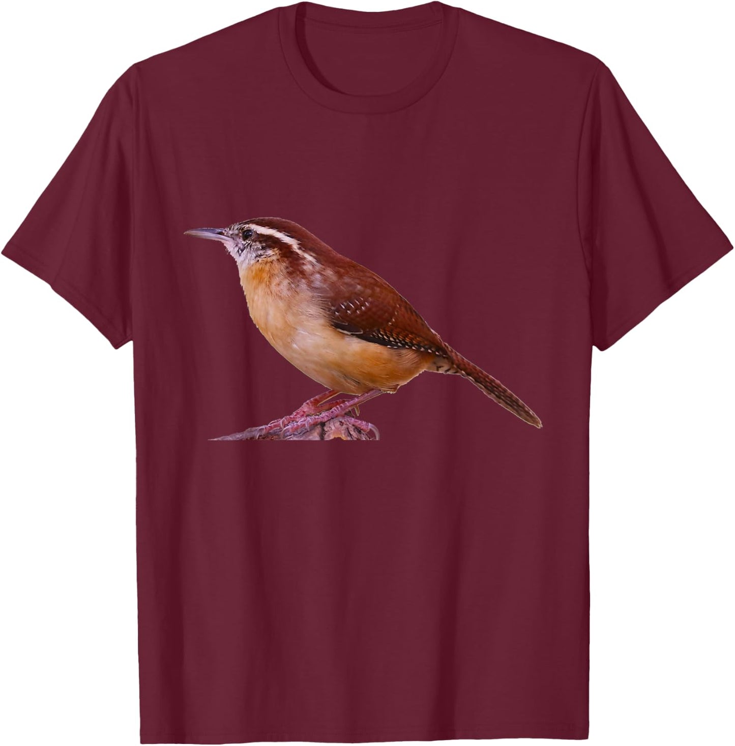 Carolina Wren Bird Ornithology T-Shirt - T-Shirt | Maroon