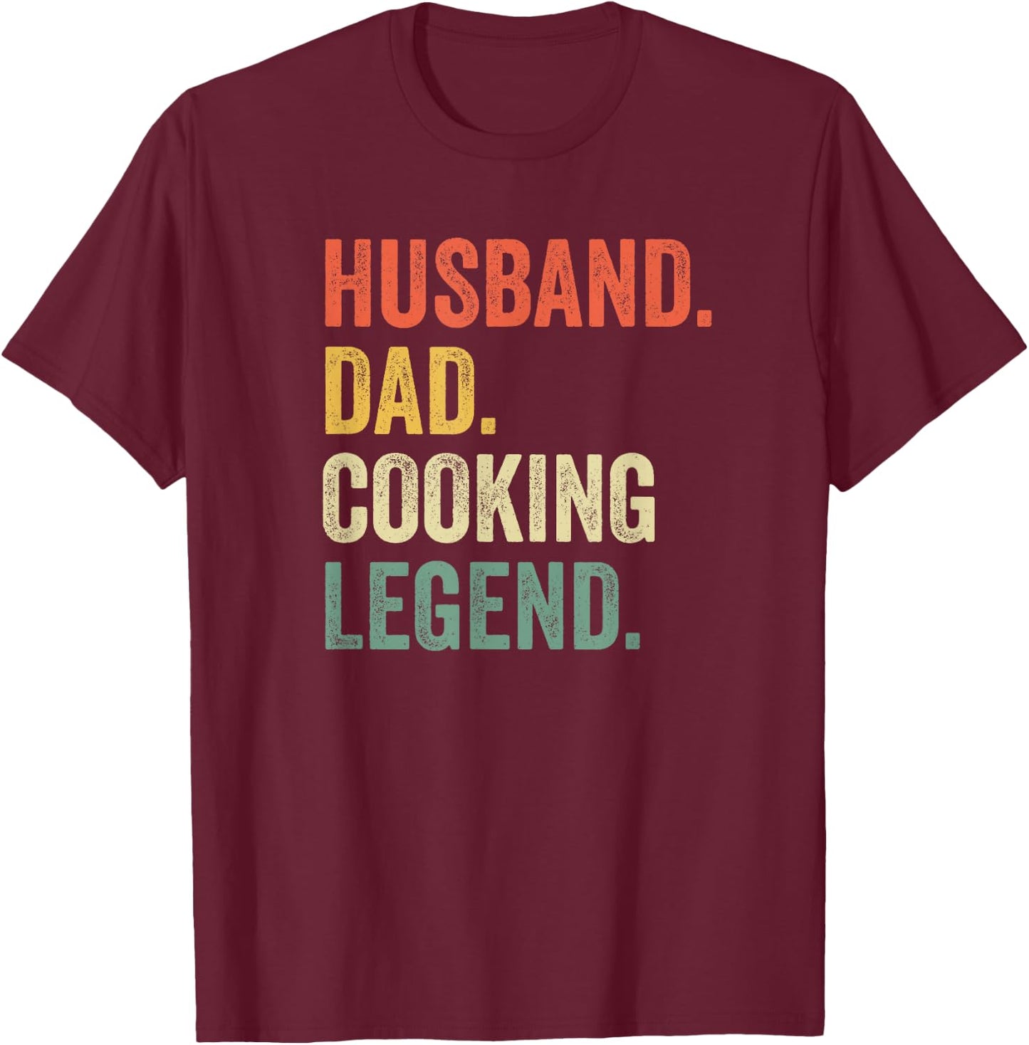 Husband Dad Cooking Legend Funny Cook Chef Father Vintage T-Shirt - T-Shirt | Maroon