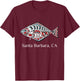 Santa Barbara California Halibut PNW Native American Indian T-Shirt - T-Shirt | Maroon