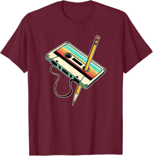 80s 90s Retro Party Costume Nostalgia Cassette T-Shirt - T-Shirt | Maroon