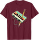 80s 90s Retro Party Costume Nostalgia Cassette T-Shirt - T-Shirt | Maroon