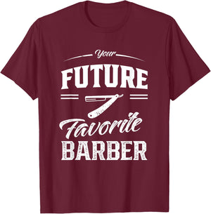 Your Future Favourite Barber Barber Shop Barber T-Shirt - T-Shirt | Maroon