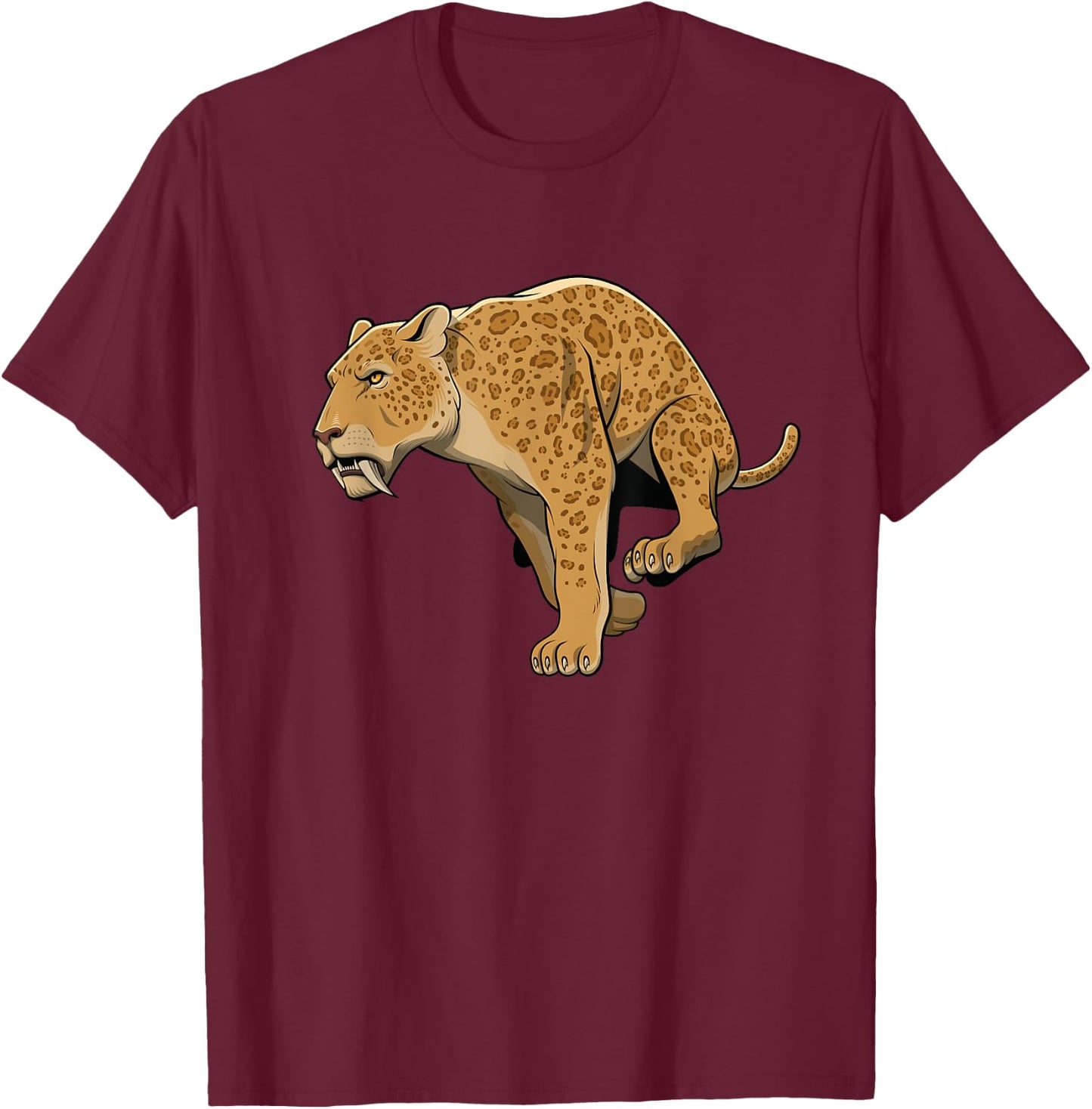 Sabertooth Tiger I Smilodon I Kids Sabertooth T-Shirt - T-Shirt | Maroon
