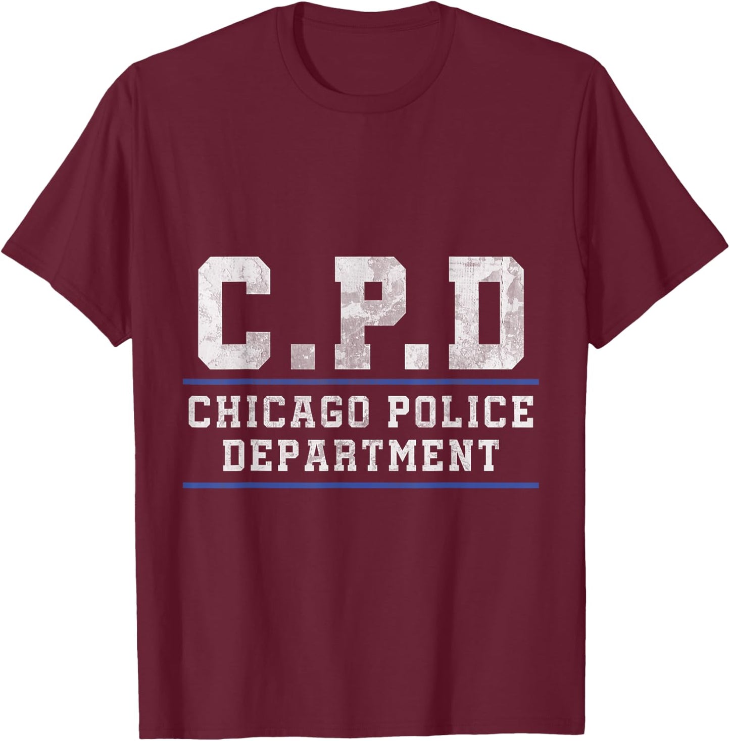 Chicago Police Officer Thin Blue Line T-Shirt - T-Shirt | Maroon
