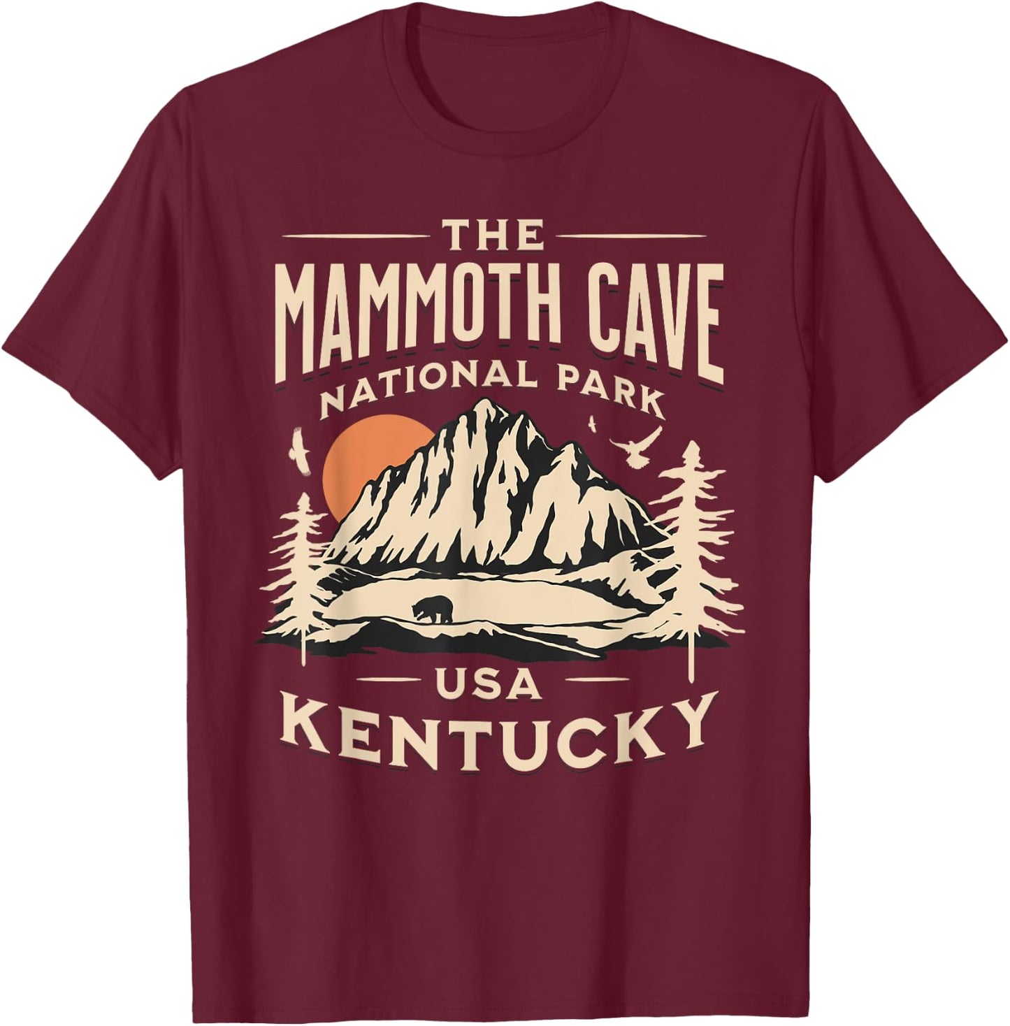 Mammoth Cave National Park Kentucky Hiking Nature Outdoors T-Shirt - T-Shirt | Maroon