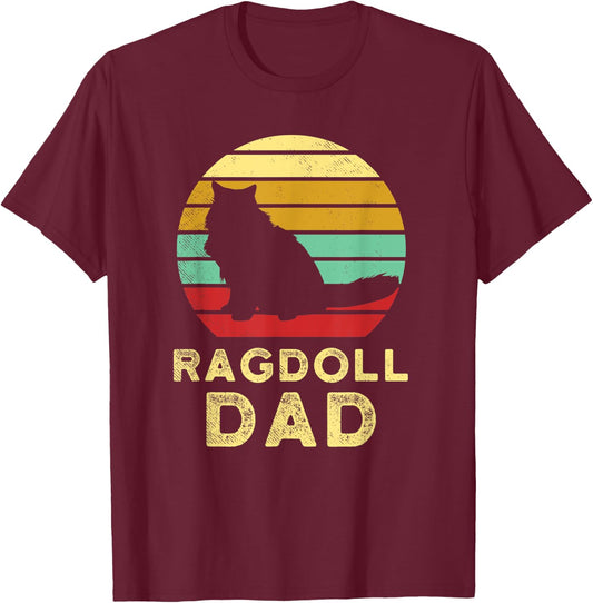 Retro Ragdoll Dad Vintage Ragdoll Cat Dad Rag Doll Cat Dad Women T-Shirt - T-Shirt | Maroon