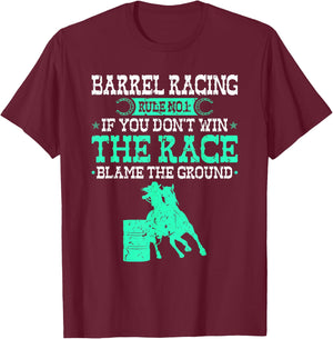 Barrel Racing Rule, Cowgirl Rodeo Horse Barrel Racer T-Shirt - T-Shirt | Maroon