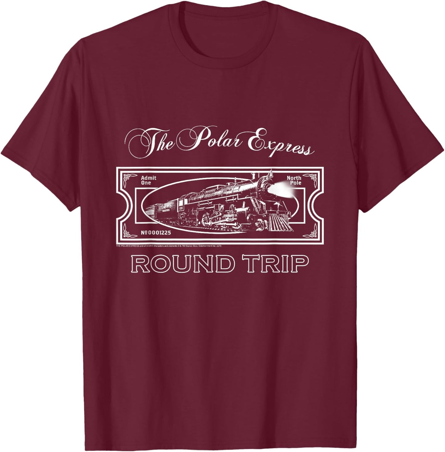 Polar Express , -Adults, Blue, Small T-Shirt - T-Shirt | Maroon