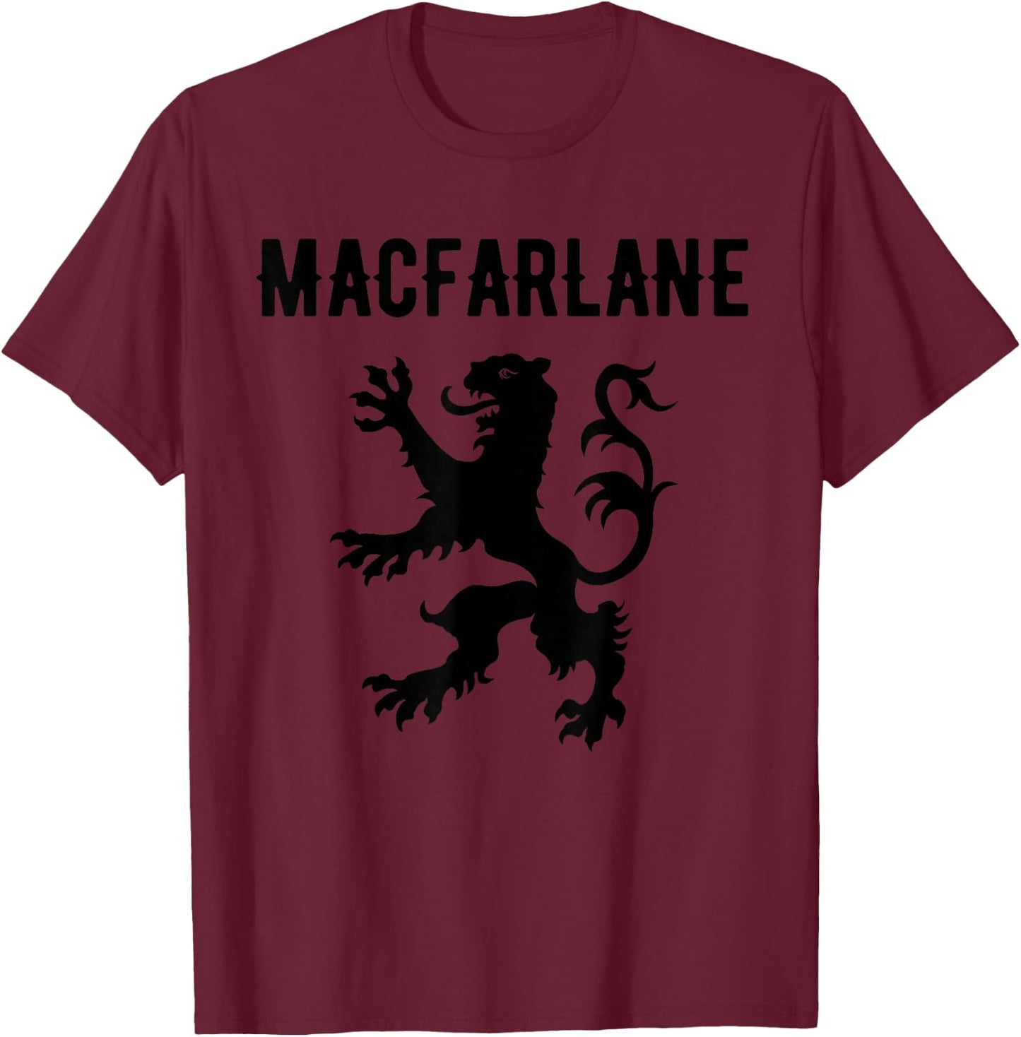 MacFarlane Clan Scottish Family Name Scotland Heraldry T-Shirt - T-Shirt | Maroon