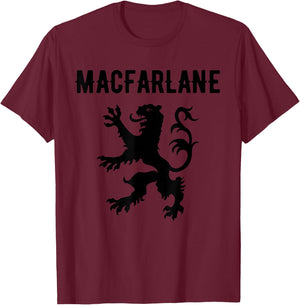 MacFarlane Clan Scottish Family Name Scotland Heraldry T-Shirt - T-Shirt | Maroon
