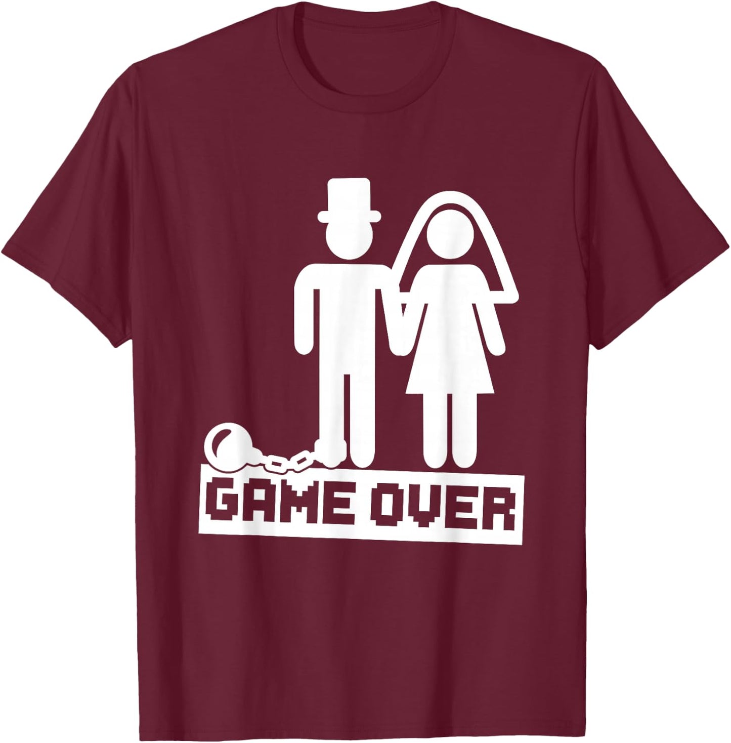 Groom Gifts Bachelor Party Groom Ball Chain Wedding T-Shirt - T-Shirt | Maroon