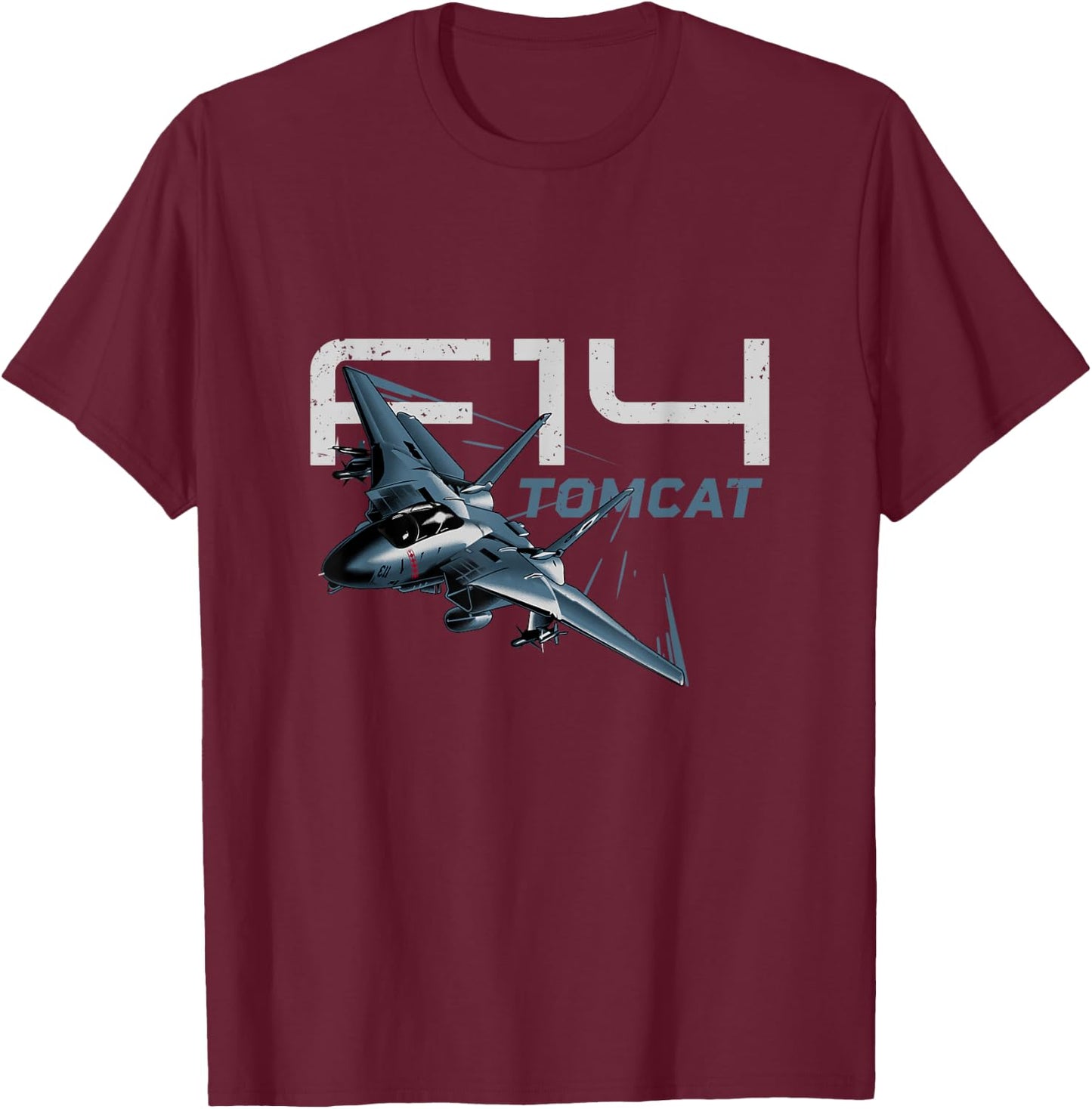F-14 Fighter Airplane T-Shirt - T-Shirt | Maroon
