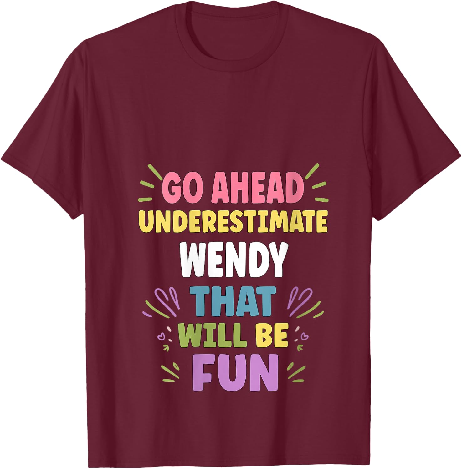 Women's Wendy Personalized Women's Gift Custom Wendy V-Neck T-Shirt - T-Shirt | Maroon