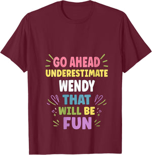 Women's Wendy Personalized Women's Gift Custom Wendy V-Neck T-Shirt - T-Shirt | Maroon