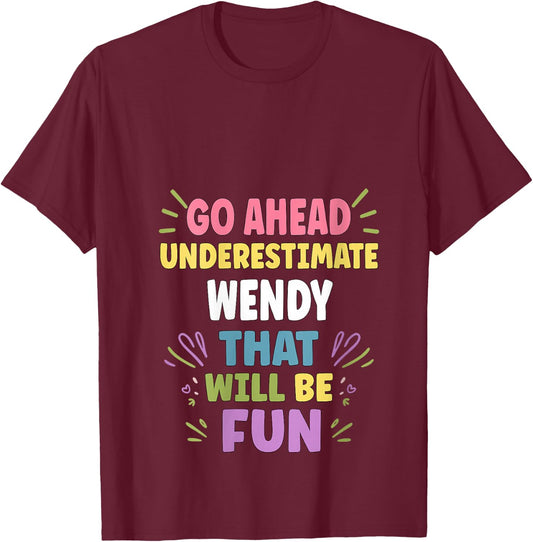 Women's Wendy Personalized Women's Gift Custom Wendy V-Neck T-Shirt - T-Shirt | Maroon