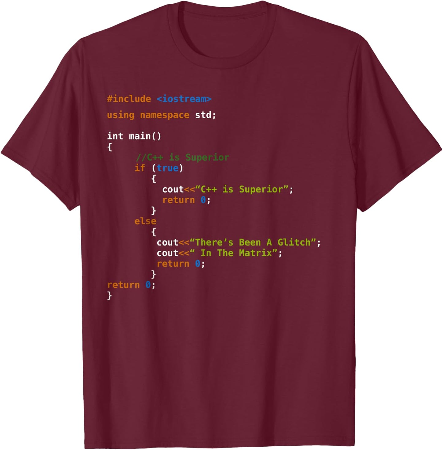 C++ Coding Programming Shirt for Programmers T-Shirt - T-Shirt | Maroon
