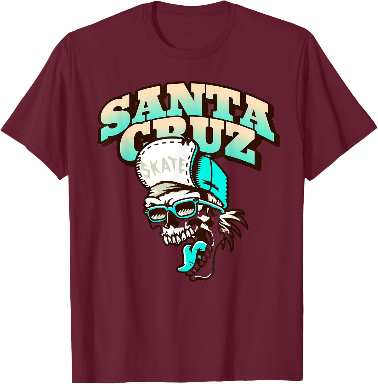 Classic California Skater Santa Cruz T-Shirt - T-Shirt | Maroon